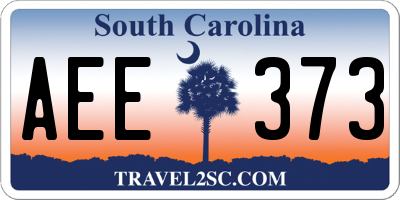 SC license plate AEE373