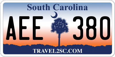 SC license plate AEE380