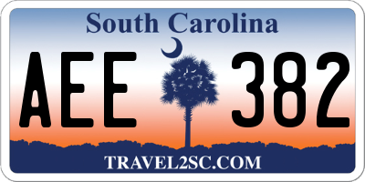 SC license plate AEE382