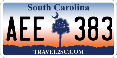 SC license plate AEE383