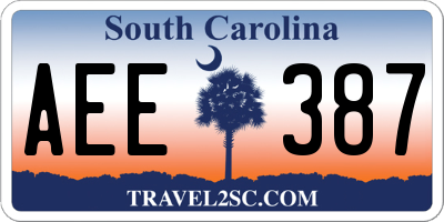 SC license plate AEE387