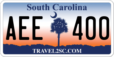SC license plate AEE400