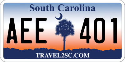 SC license plate AEE401