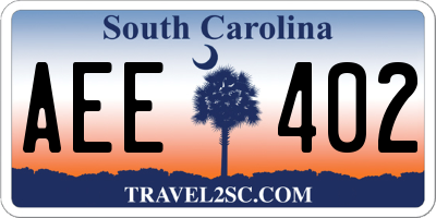 SC license plate AEE402