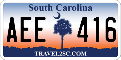 SC license plate AEE416