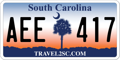 SC license plate AEE417