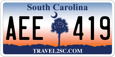 SC license plate AEE419