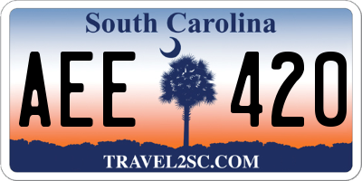 SC license plate AEE420