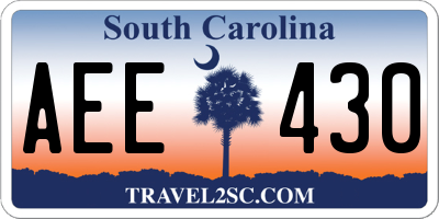 SC license plate AEE430
