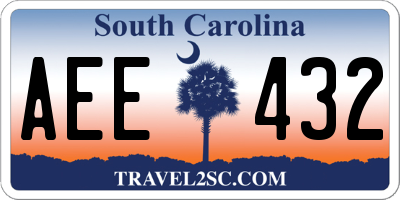 SC license plate AEE432