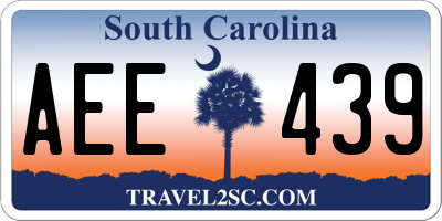 SC license plate AEE439