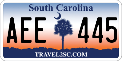 SC license plate AEE445