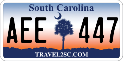SC license plate AEE447