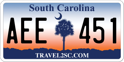 SC license plate AEE451