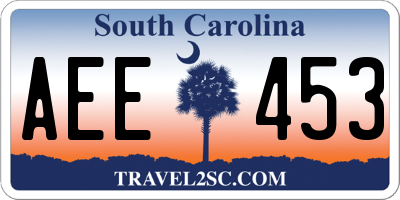 SC license plate AEE453