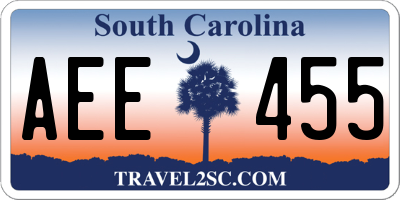 SC license plate AEE455