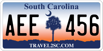 SC license plate AEE456