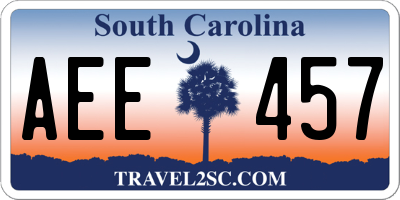SC license plate AEE457