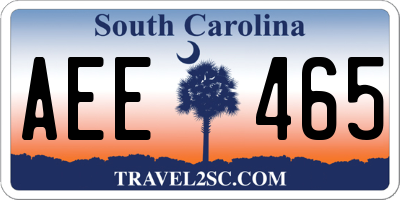 SC license plate AEE465