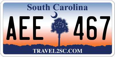 SC license plate AEE467