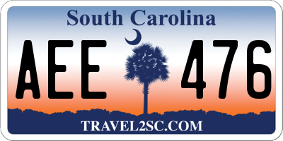SC license plate AEE476