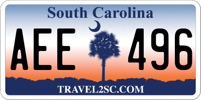SC license plate AEE496