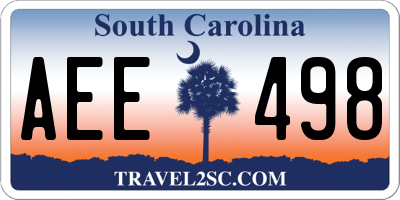 SC license plate AEE498