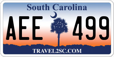 SC license plate AEE499