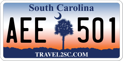SC license plate AEE501
