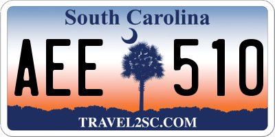 SC license plate AEE510