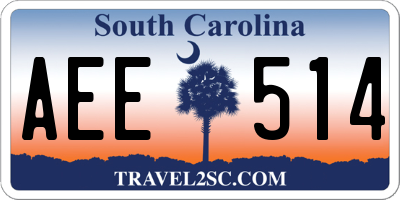 SC license plate AEE514