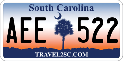 SC license plate AEE522