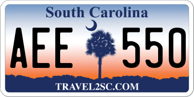 SC license plate AEE550
