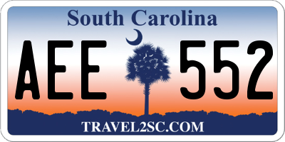 SC license plate AEE552