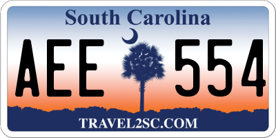 SC license plate AEE554
