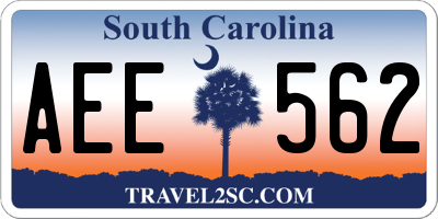 SC license plate AEE562