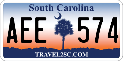 SC license plate AEE574