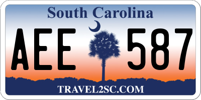 SC license plate AEE587