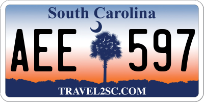 SC license plate AEE597