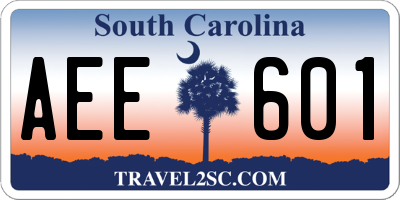 SC license plate AEE601