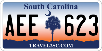SC license plate AEE623
