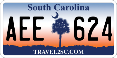 SC license plate AEE624