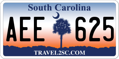 SC license plate AEE625