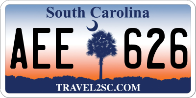SC license plate AEE626