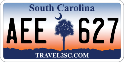 SC license plate AEE627
