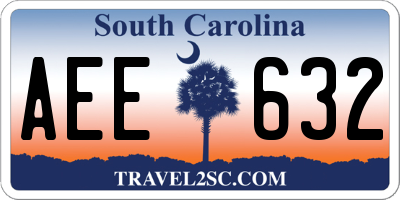 SC license plate AEE632