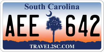 SC license plate AEE642