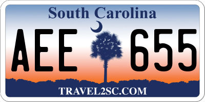 SC license plate AEE655