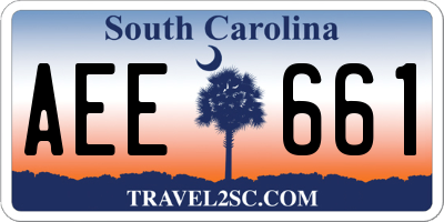 SC license plate AEE661