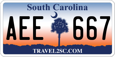 SC license plate AEE667